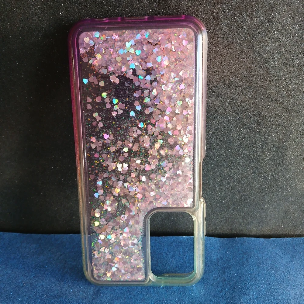 Snow globe liquid glitter phone case cover for Samsung A03S